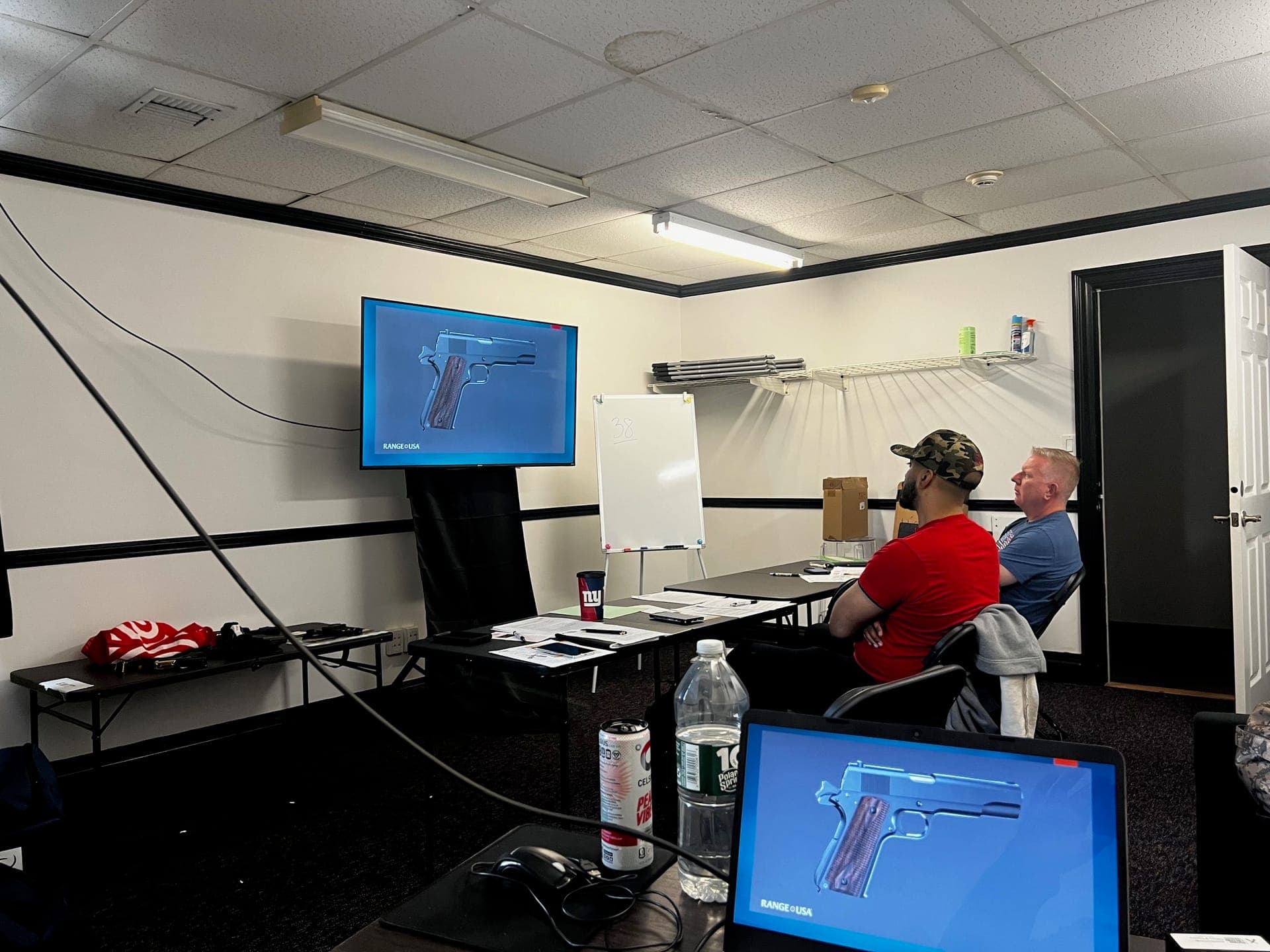 Classroom session — handgun identification and safety